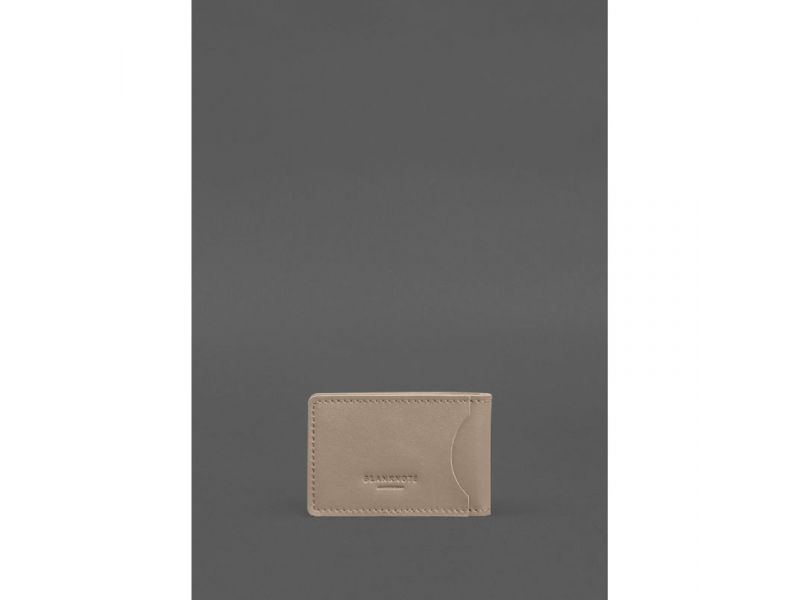 Кожаная обложка на удостоверение ДСНС с карманом светло-бежевая, фото 4