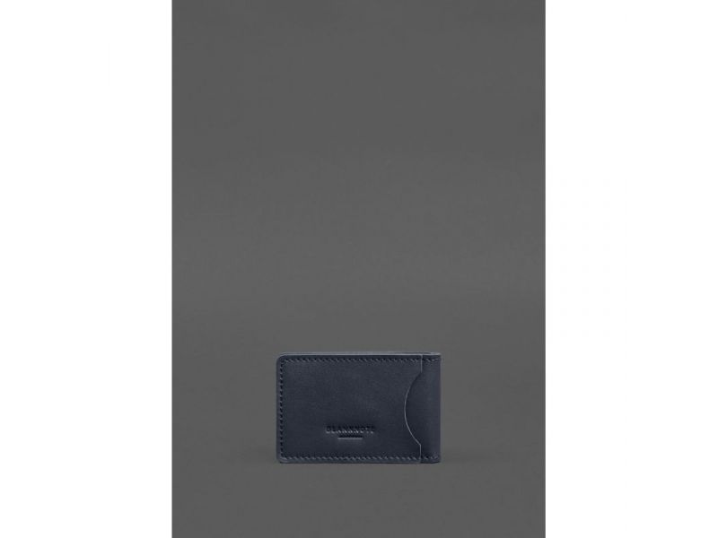 Кожаная обложка на удостоверение ДСНС с карманом синяя, фото 4