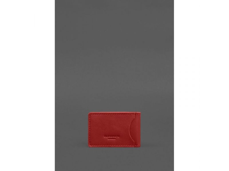 Кожаная обложка на удостоверение ДСНС с карманом красная, фото 4