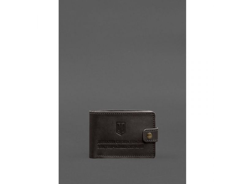 Кожаная обложка-портмоне на удостоверение ДСНС темно-коричневая, фото 1