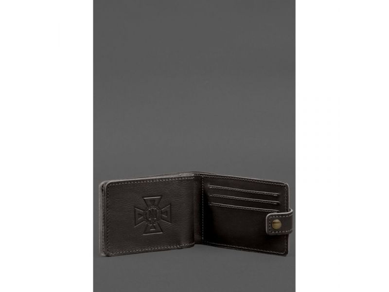 Кожаная обложка-портмоне на удостоверение ДСНС темно-коричневая, фото 3