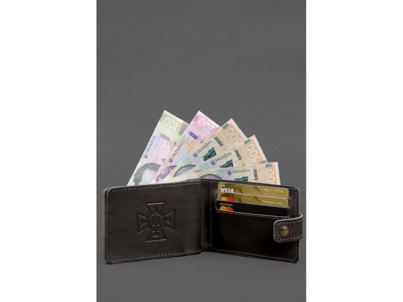 Кожаная обложка-портмоне на удостоверение ДСНС темно-коричневая, фото 4