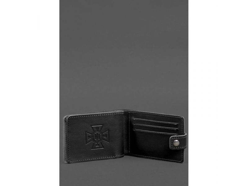 Кожаная обложка-портмоне на удостоверение ДСНС черная, фото 3