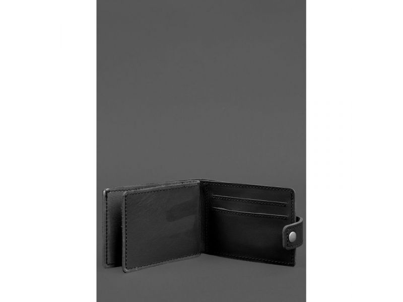 Кожаная обложка-портмоне для удостоверения участника боевых действий (УБД картонный документ) Черная, фото 3