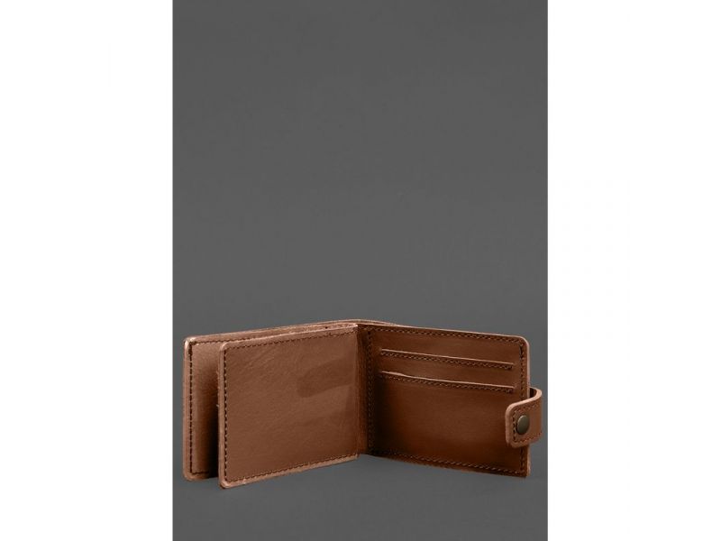 Кожаная обложка-портмоне для удостоверения участника боевых действий (УБД картонный документ) Светло-коричневая, фото 3