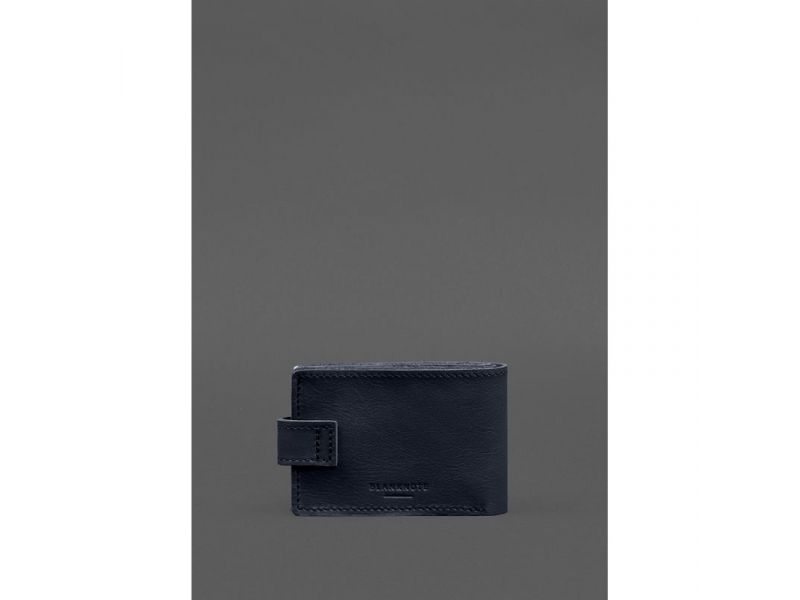 Кожаная обложка-портмоне для удостоверения участника боевых действий (УБД картонный документ) Темно-синяя, фото 5