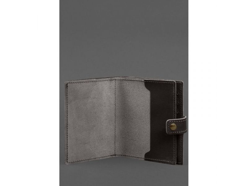 Кожаная обложка-портмоне на паспорт с гербом Украины 25.1 темно-коричневая, фото 2