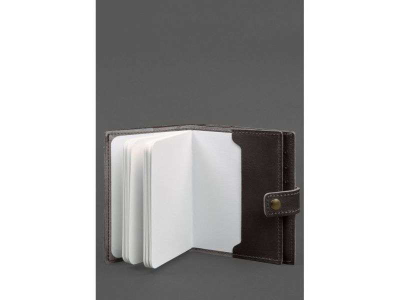 Кожаная обложка-портмоне на паспорт с гербом Украины 25.1 темно-коричневая, фото 3