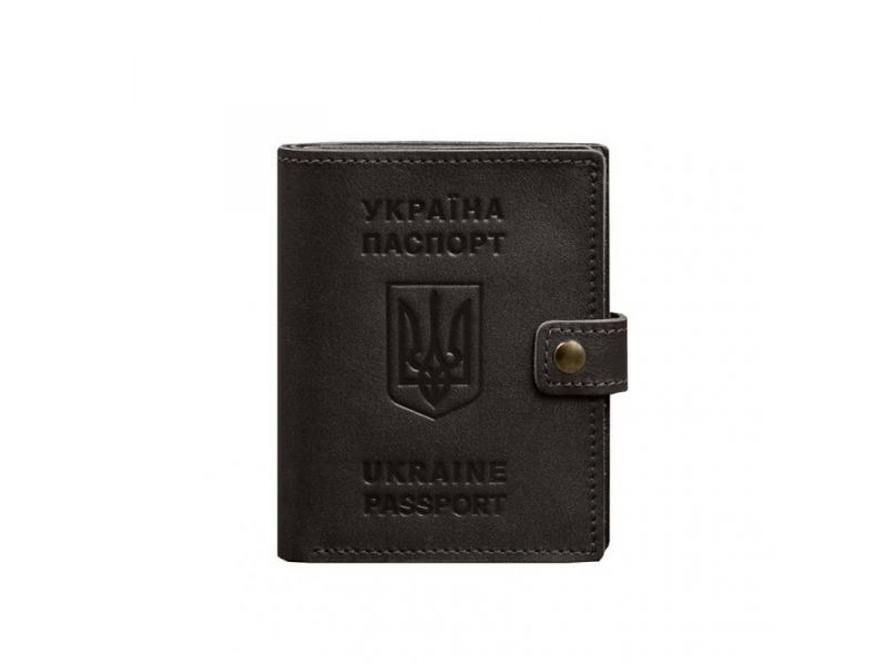 Кожаная обложка-портмоне на паспорт с гербом Украины 25.1 темно-коричневая, фото 8