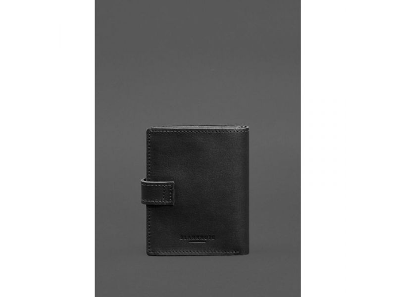 Кожаная обложка-портмоне на паспорт с гербом Украины 25.1 Черная, фото 6