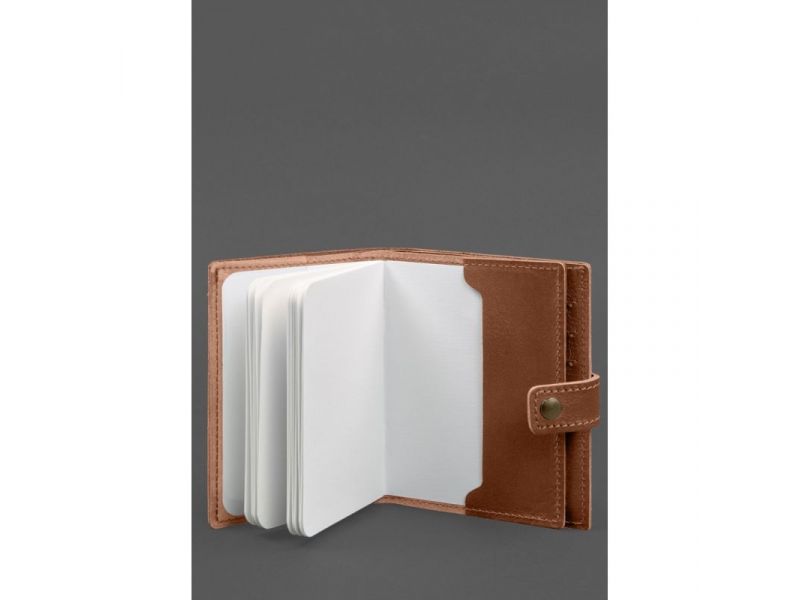 Кожаная обложка-портмоне на паспорт с гербом Украины 25.1 Светло-коричневая, фото 3