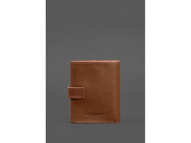 Кожаная обложка-портмоне на паспорт с гербом Украины 25.1 Светло-коричневая, фото 6