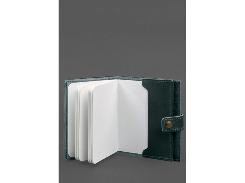 Кожаная обложка-портмоне на паспорт с гербом Украины 25.1 Зеленая, фото 3