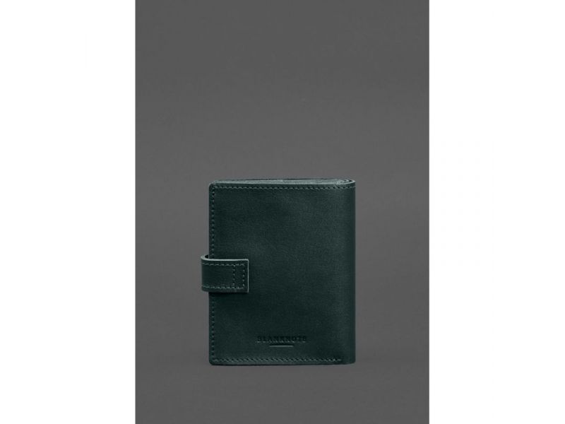 Кожаная обложка-портмоне на паспорт с гербом Украины 25.1 Зеленая, фото 6