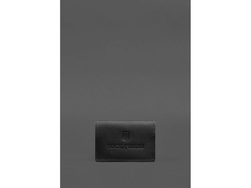 Кожаная обложка для пенсионного удостоверения черная, фото 1