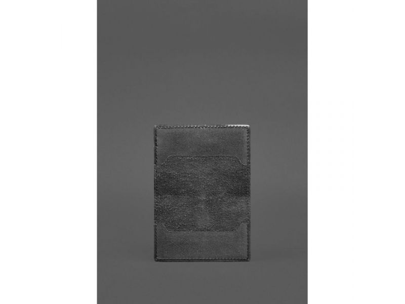 Кожаная обложка для пенсионного удостоверения черная, фото 3