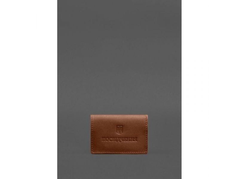 Кожаная обложка для пенсионного удостоверения светло-коричневая, фото 1