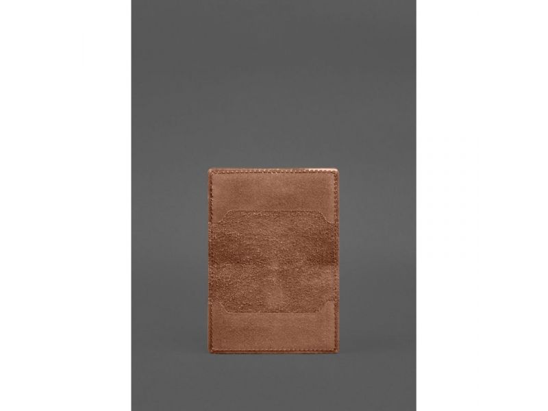 Кожаная обложка для пенсионного удостоверения светло-коричневая, фото 3