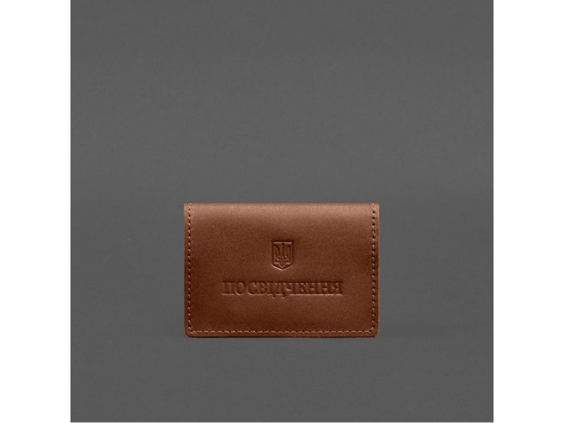 Кожаная обложка для пенсионного удостоверения светло-коричневая, фото 5