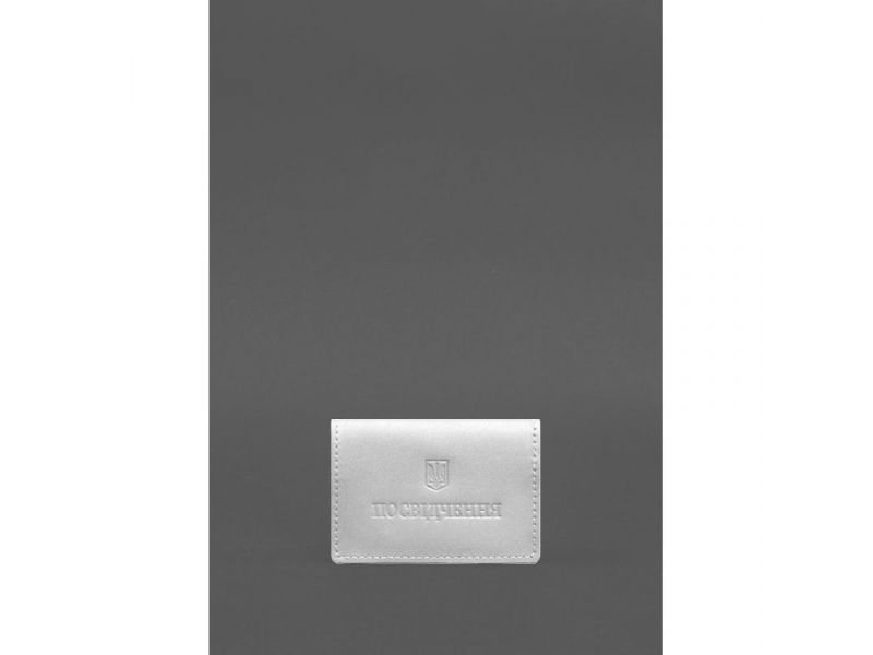 Кожаная обложка для пенсионного удостоверения белая, фото 1