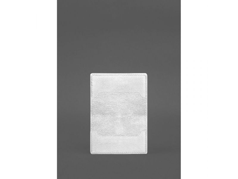 Кожаная обложка для пенсионного удостоверения белая, фото 3