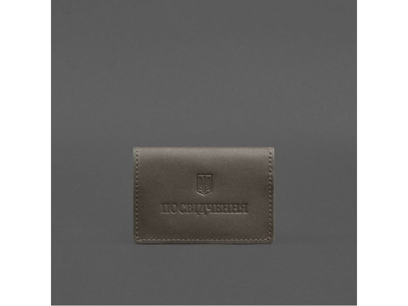 Кожаная обложка для пенсионного удостоверения темно-бежевая, фото 5