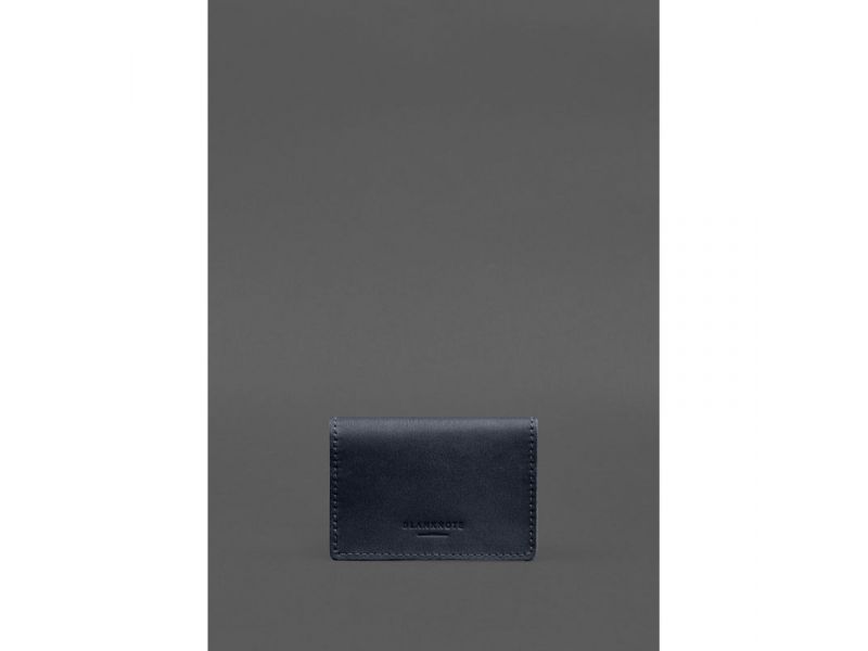 Кожаная обложка для пенсионного удостоверения темно-синяя, фото 4