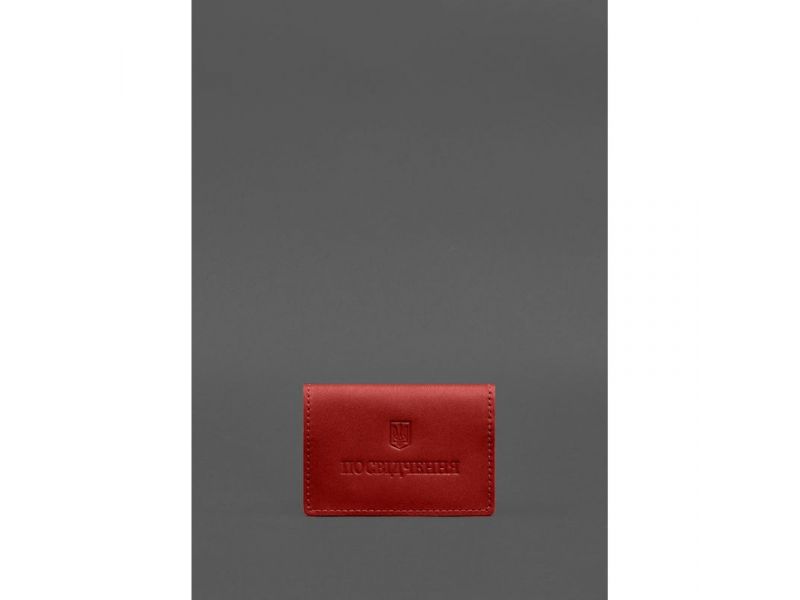 Кожаная обложка для пенсионного удостоверения красная, фото 1