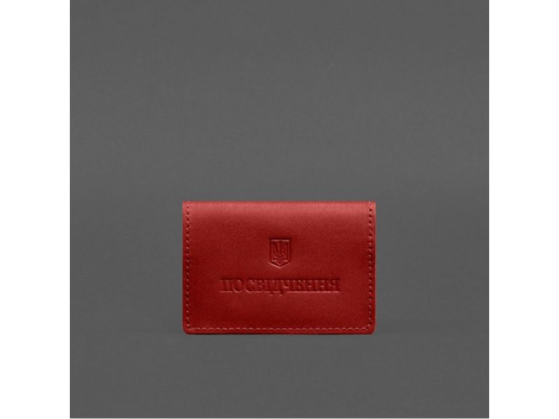 Кожаная обложка для пенсионного удостоверения красная, фото 5