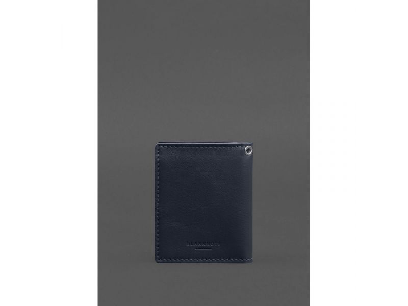 Кожаная обложка для удостоверения офицера ДПСУ (три кармана) синяя, фото 6