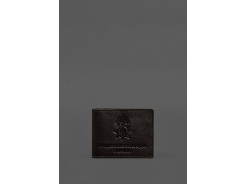 Кожаная обложка для служебного удостоверения Национальной гвардии Темно-коричневая, фото 1