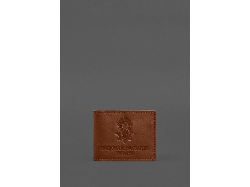Кожаная обложка для служебного удостоверения Национальной гвардии Светло-коричневая, фото 1