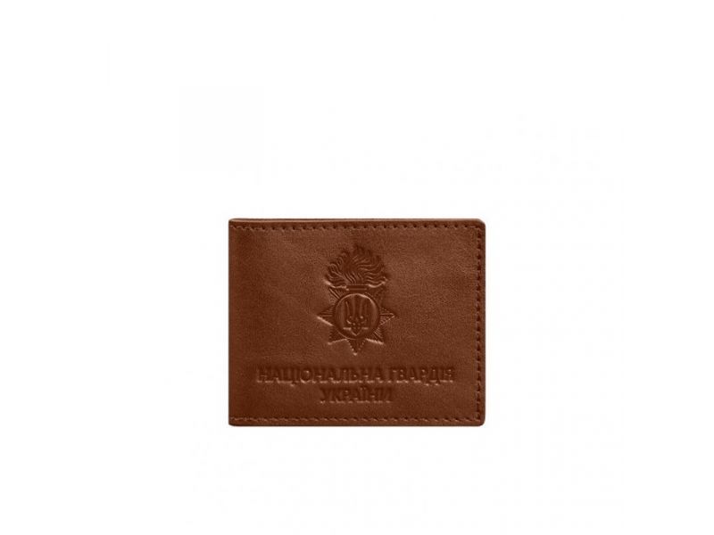 Кожаная обложка для служебного удостоверения Национальной гвардии Светло-коричневая, фото 5
