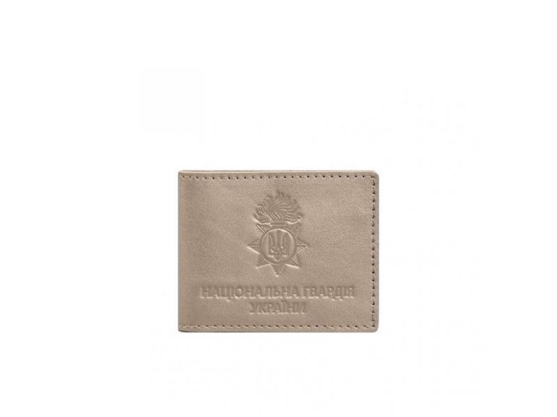 Кожаная обложка для служебного удостоверения Национальной гвардии Светло-бежевая, фото 5