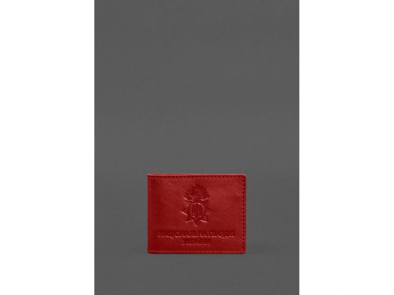 Кожаная обложка для служебного удостоверения Национальной гвардии Красная, фото 1