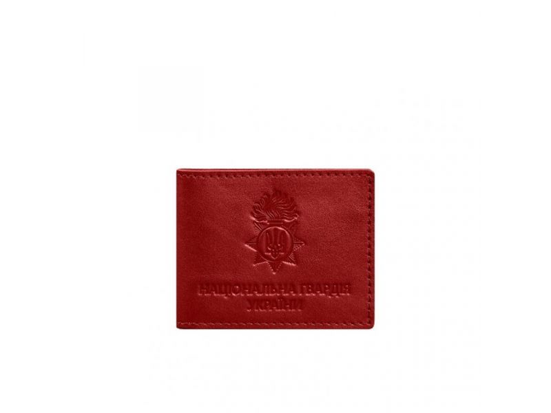 Кожаная обложка для служебного удостоверения Национальной гвардии Красная, фото 5