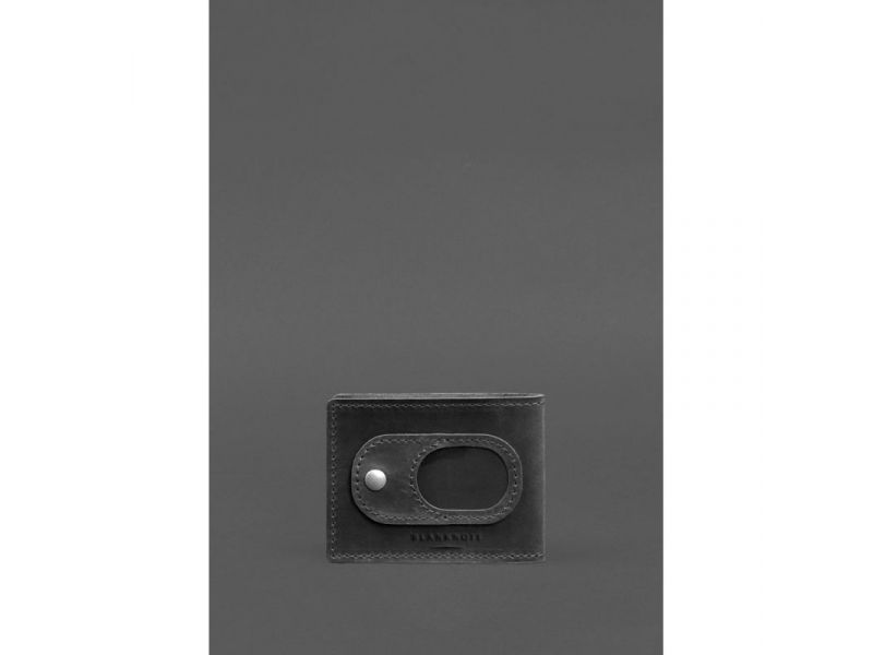 Кожаная обложка для удостоверения участника боевых действий (УБД) с карманом для жетона черная Crazy Horse, фото 3