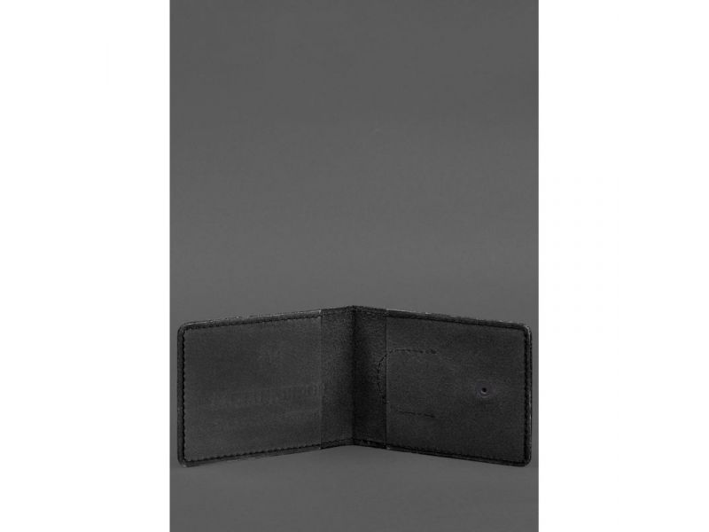 Кожаная обложка для удостоверения участника боевых действий (УБД) с карманом для жетона черная, фото 2