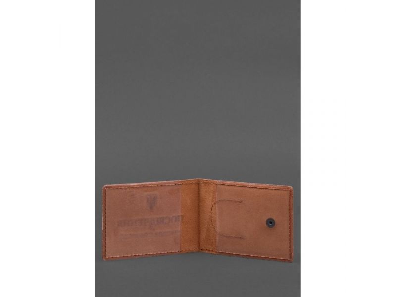 Кожаная обложка для удостоверения участника боевых действий (УБД) с карманом для жетона светло-коричневая Crazy Horse, фото 2