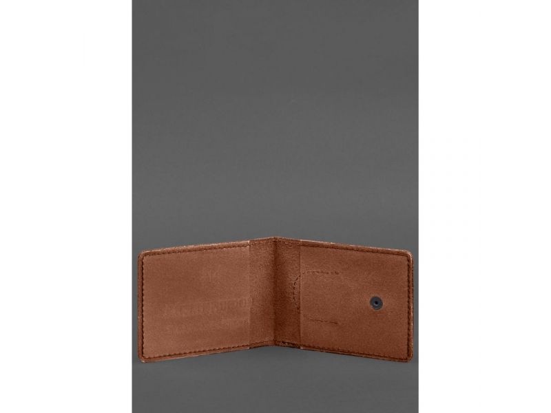 Кожаная обложка для удостоверения участника боевых действий (УБД) с карманом для жетона светло-коричневая, фото 2