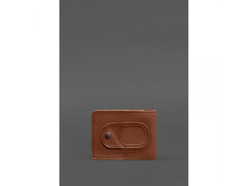 Кожаная обложка для удостоверения участника боевых действий (УБД) с карманом для жетона светло-коричневая, фото 3