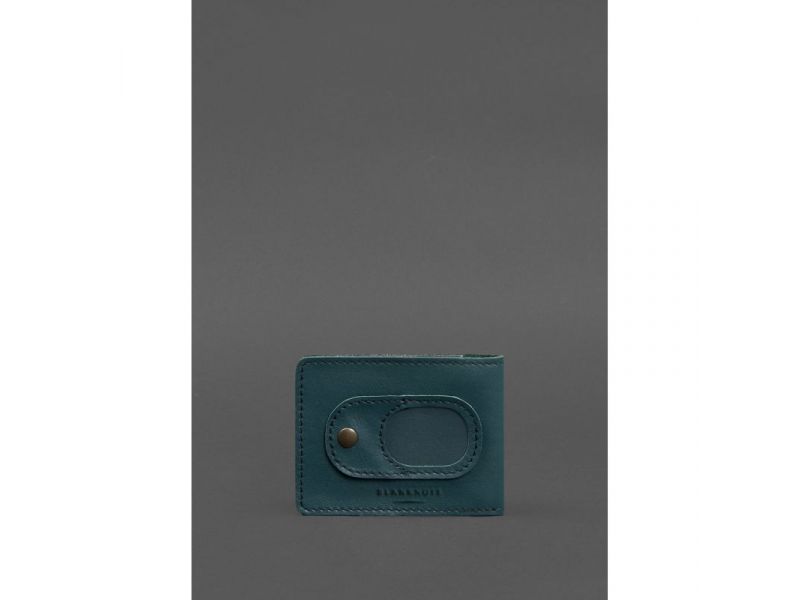 Кожаная обложка для удостоверения участника боевых действий (УБД) с карманом для жетона зеленая, фото 3