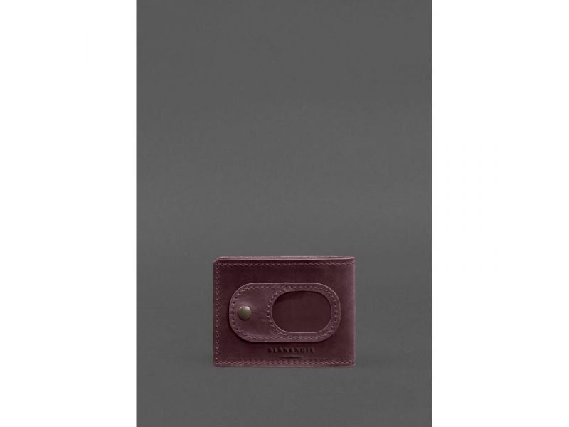 Кожаная обложка для удостоверения участника боевых действий (УБД) с карманом для жетона бордовая Crazy Horse, фото 3