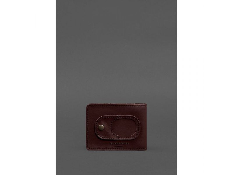 Кожаная обложка для удостоверения участника боевых действий (УБД) с карманом для жетона бордовая, фото 3