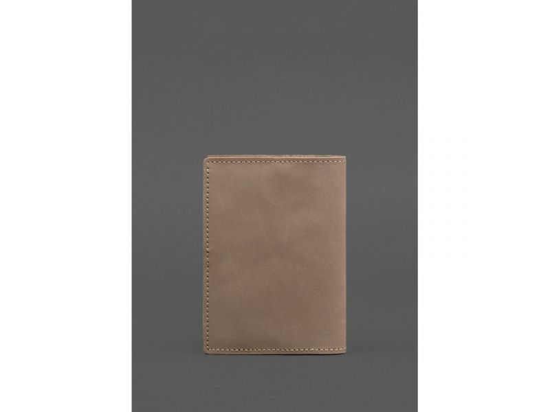 Кожаная обложка для военного билета 7.0 светло-бежевая Crazy Horse, фото 6