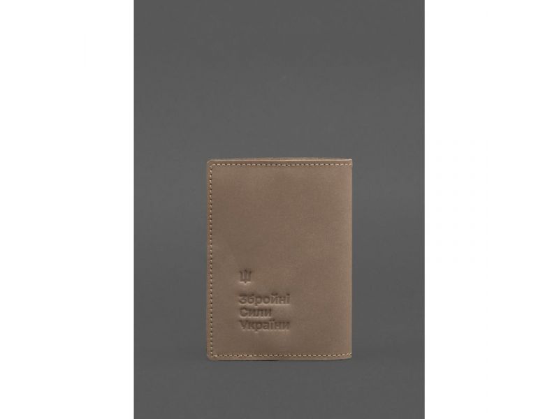 Кожаная обложка для военного билета 7.3 светло-бежевая Crazy Horse, фото 4