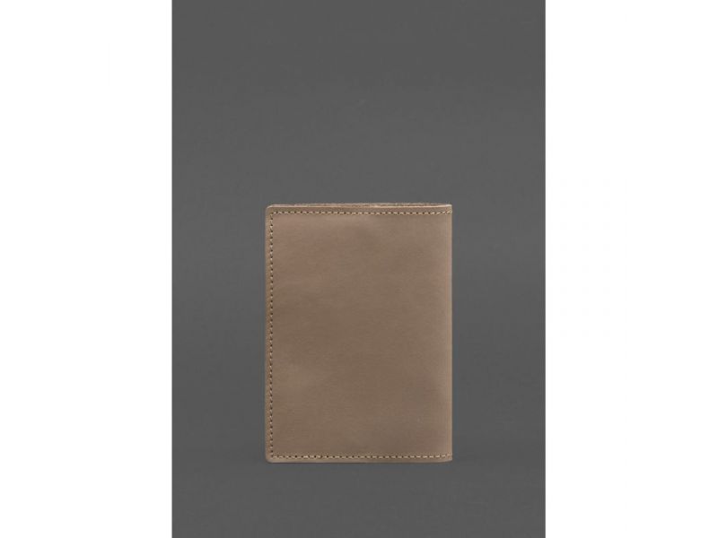 Кожаная обложка для паспорта с картой Украины светло-бежевая Crazy Horse, фото 4