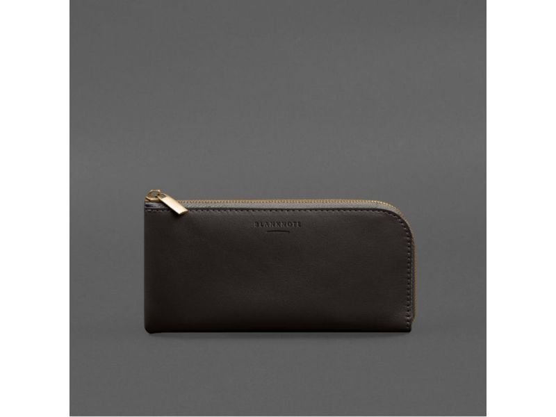 Кожаное портмоне-купюрник на молнии 14.1темно-коричневое, фото 9