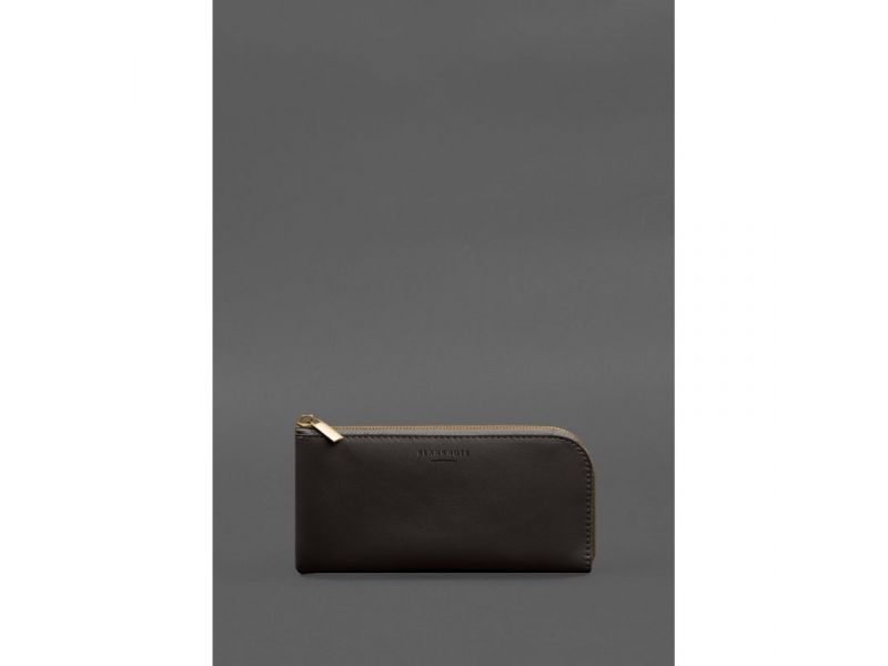 Кожаное портмоне-купюрник на молнии 14.1темно-коричневое, фото 1