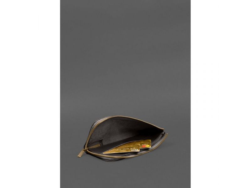 Кожаное портмоне-купюрник на молнии 14.1темно-коричневое, фото 6